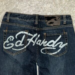 Ed Hardy Vintage Low Rise Flares with White Print